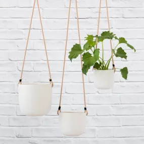 Moon Hanging Planter - White