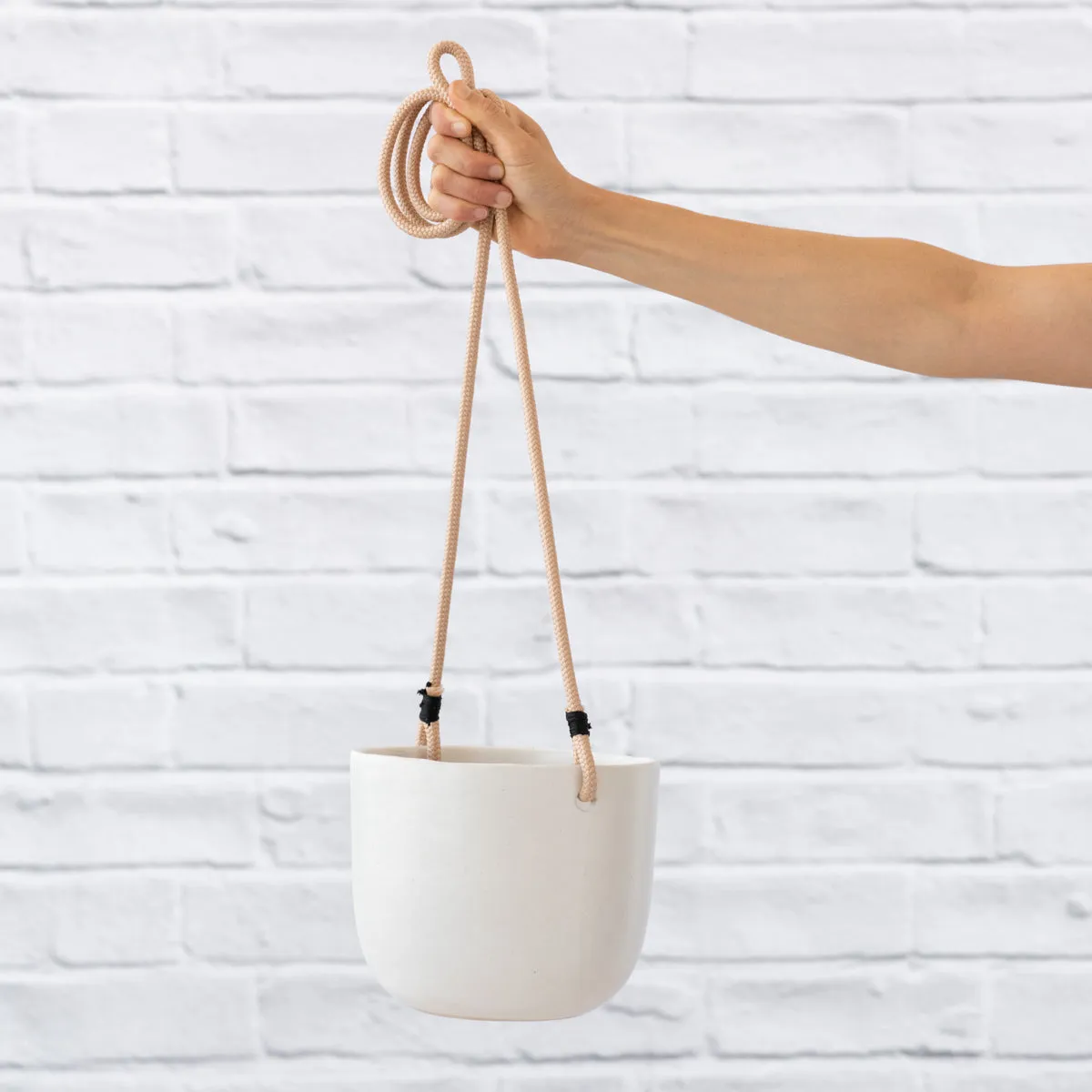 Moon Hanging Planter - White