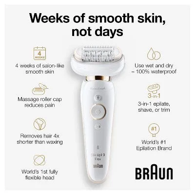 New - Braun Silk-epil 9-300 Women's Cordless Wet & Dry Epilator   FaceSpa Beauty Set   4 Extra Accesssories - 11pk