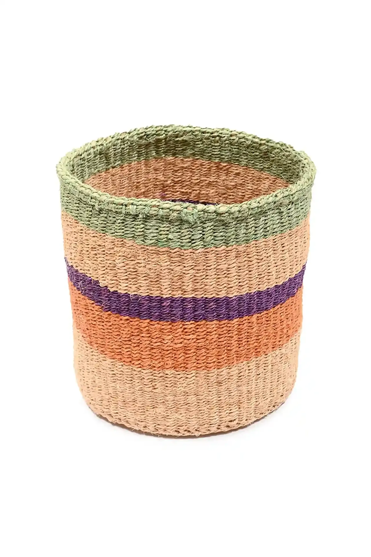 RELI: Orange, Purple & Green Stripe Woven Storage Basket