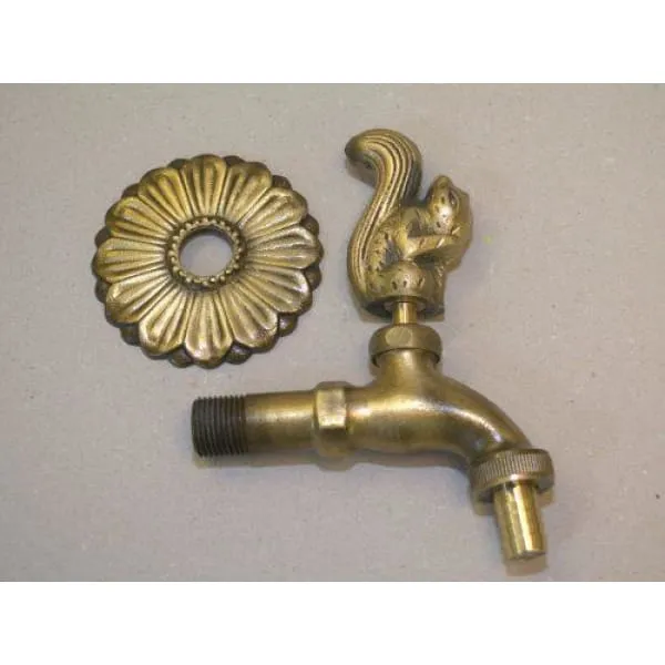 Squirrel Ornamental Brass Garden Tap