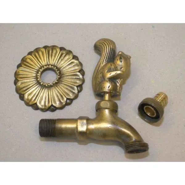 Squirrel Ornamental Brass Garden Tap