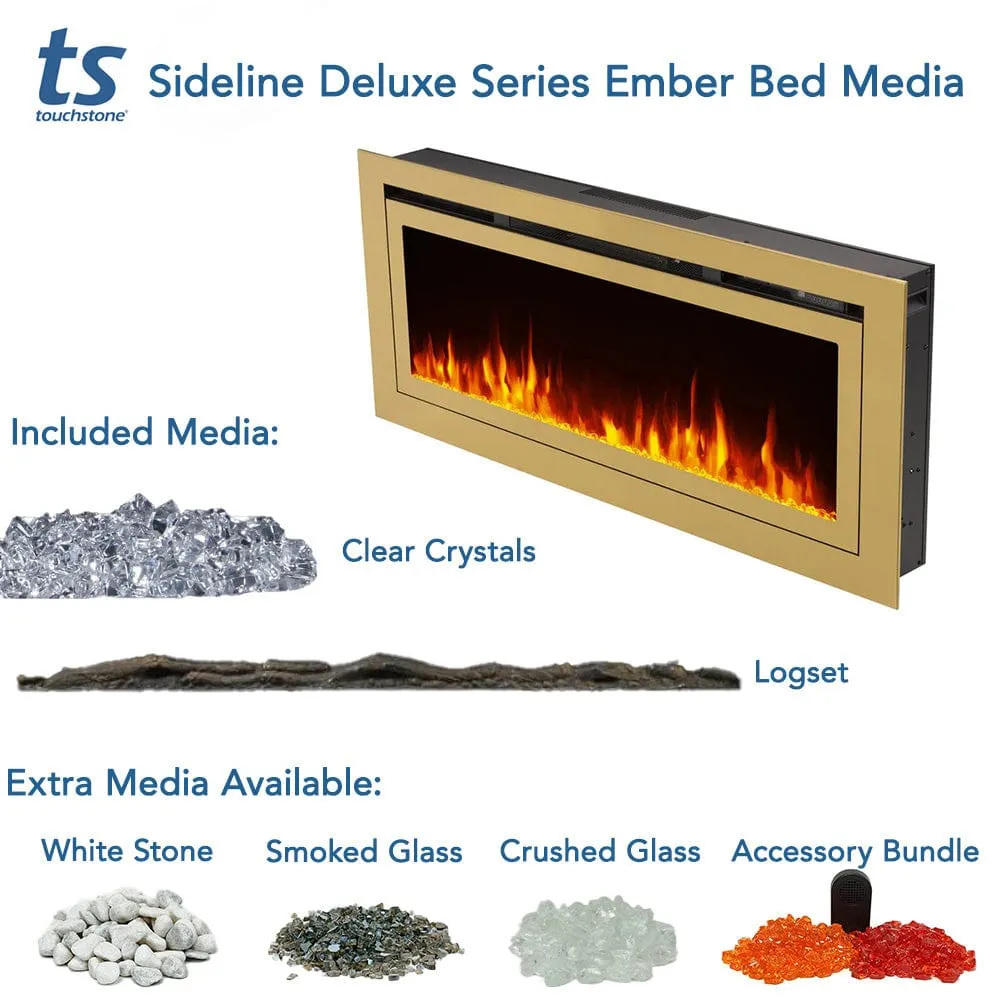 The Sideline Deluxe Gold 50 Inch Recessed Smart Electric Fireplace 86275