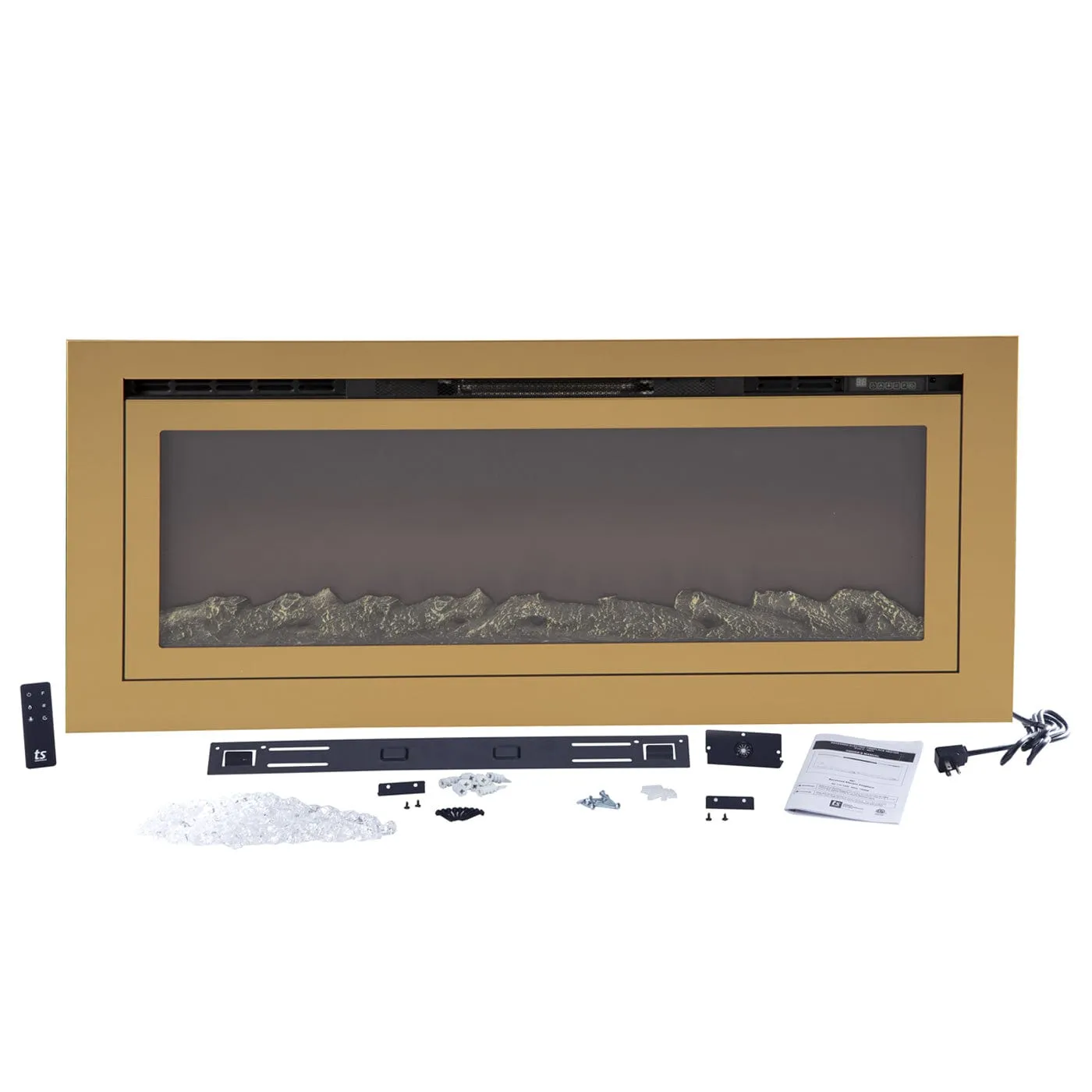 The Sideline Deluxe Gold 50 Inch Recessed Smart Electric Fireplace 86275