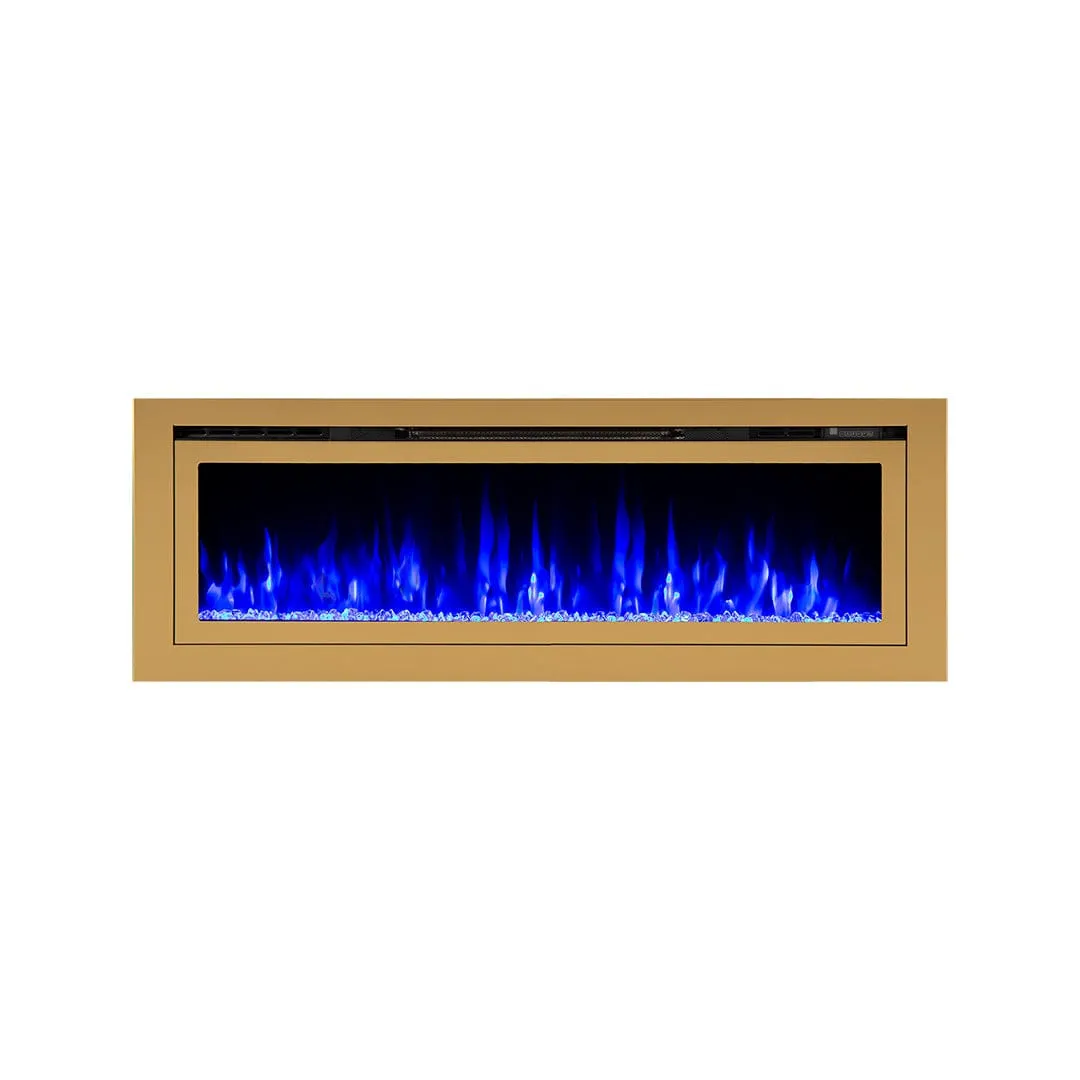 The Sideline Deluxe Gold 60 Inch Recessed Smart Electric Fireplace 86276