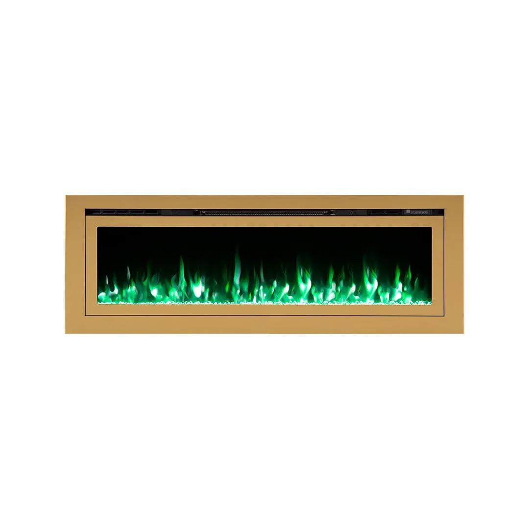 The Sideline Deluxe Gold 60 Inch Recessed Smart Electric Fireplace 86276
