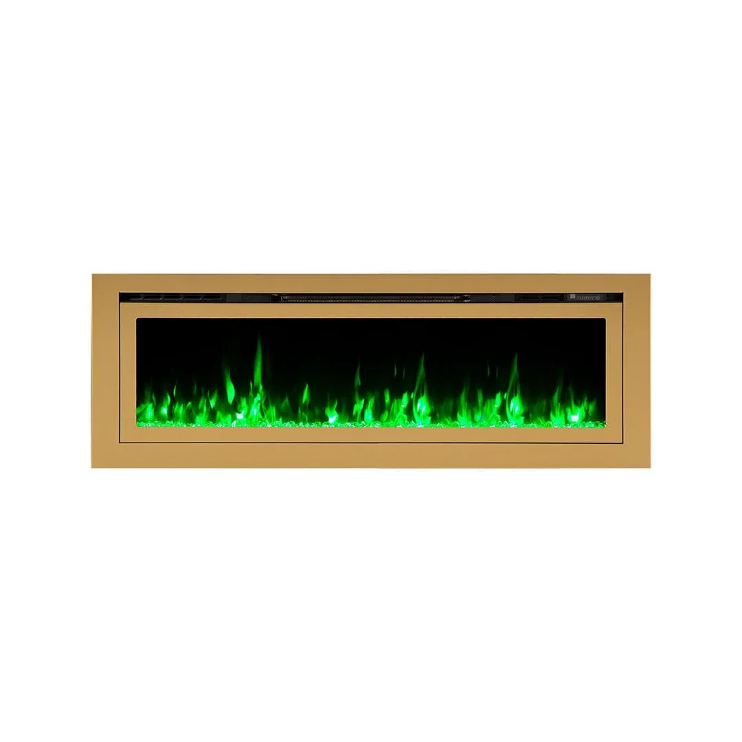 The Sideline Deluxe Gold 60 Inch Recessed Smart Electric Fireplace 86276