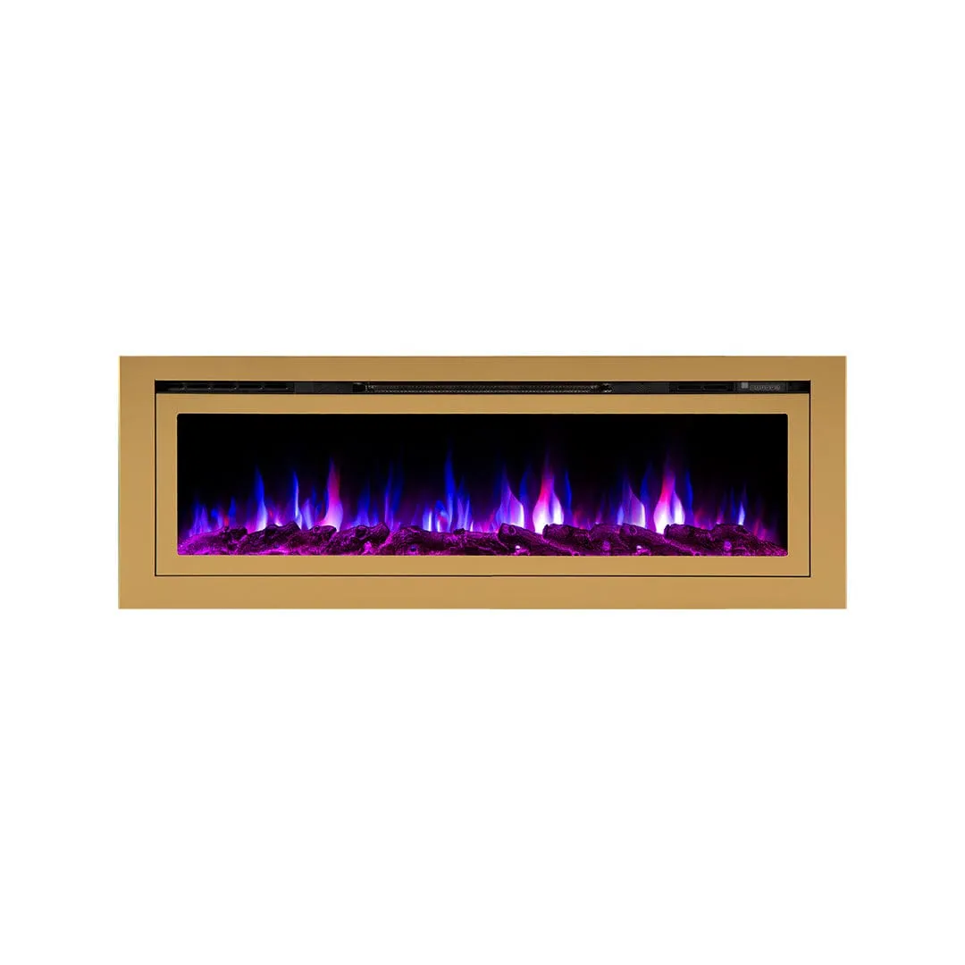 The Sideline Deluxe Gold 60 Inch Recessed Smart Electric Fireplace 86276
