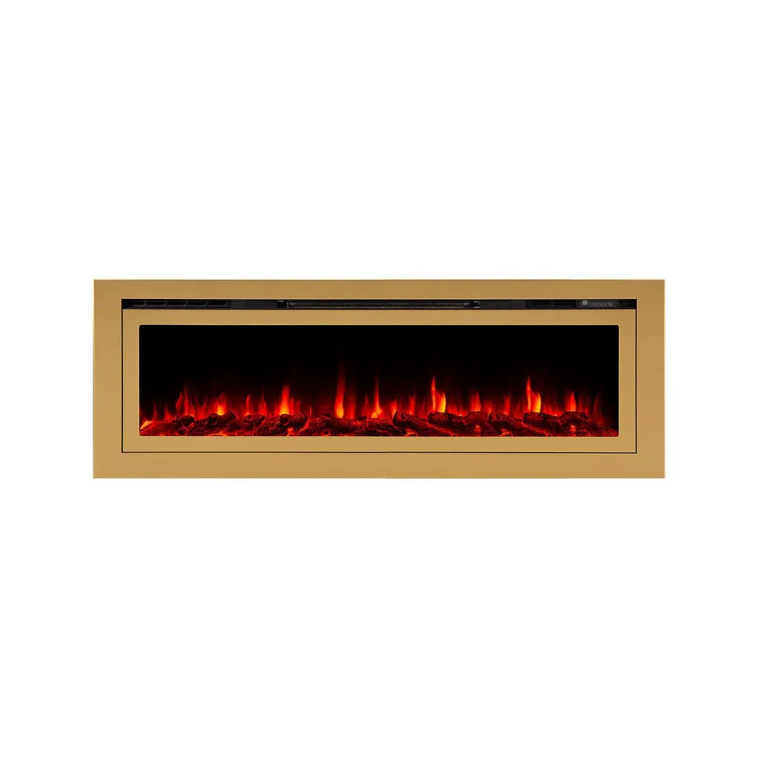 The Sideline Deluxe Gold 60 Inch Recessed Smart Electric Fireplace 86276