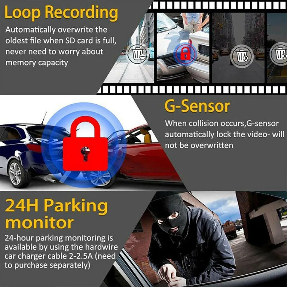 US 170 Degree Wifi Car  Driving  Recorder Hd 1080p Wide-angle