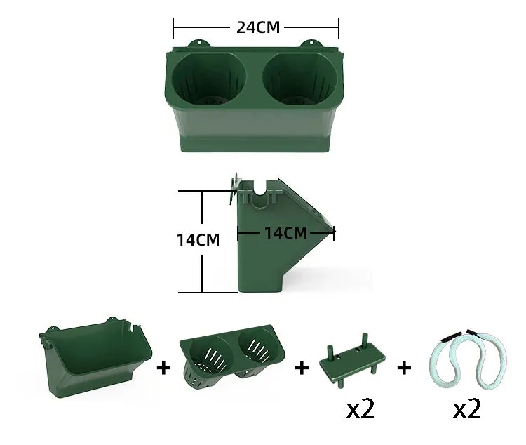 Vertical Planter with 10 Hanging Flower Pots