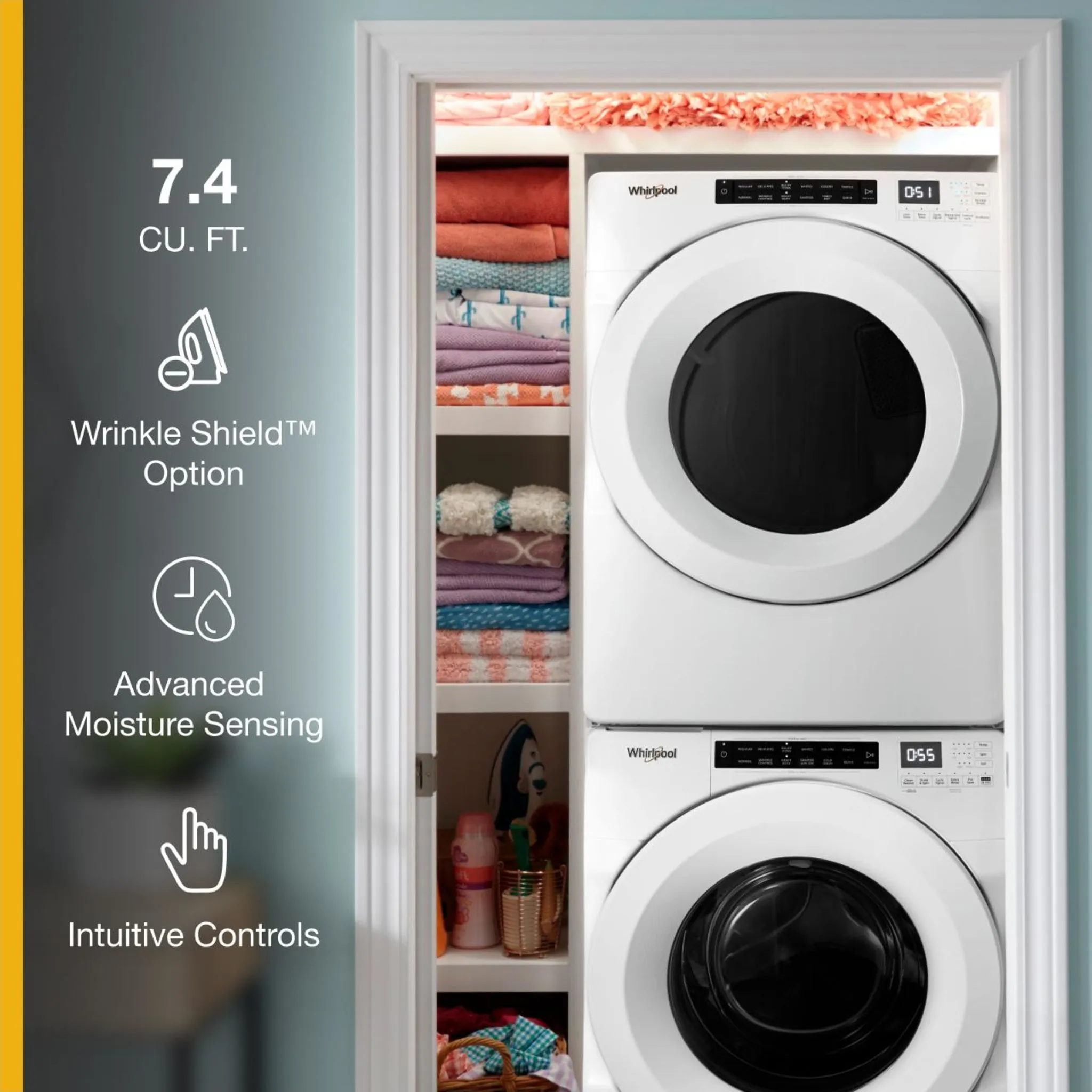 Whirlpool 7.4 cu. ft. Front Load Gas Dryer with Intuitive Touch Controls (WGD5620HW)