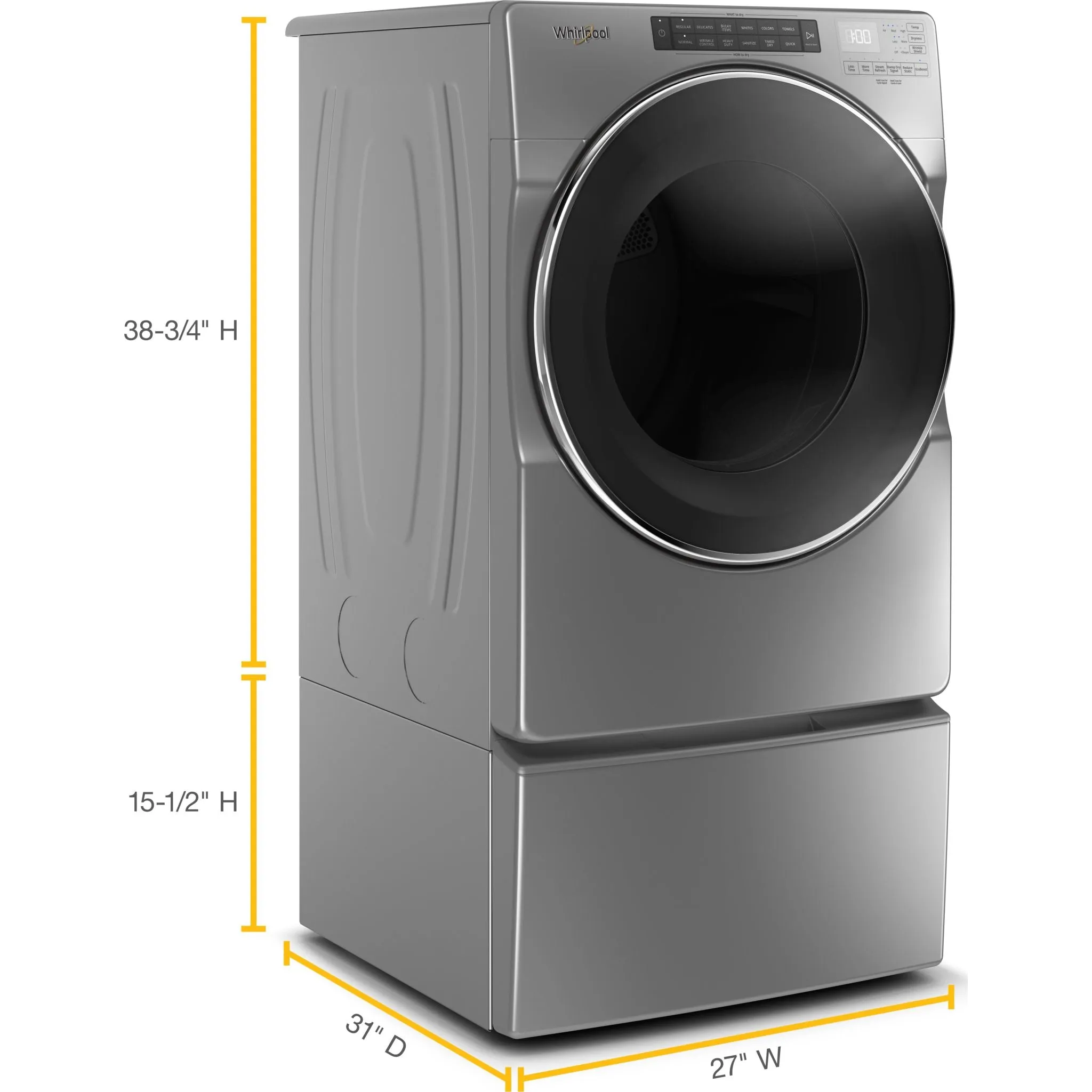 Whirlpool Gas Dryer (WGD6620HC) - Chrome Shadow
