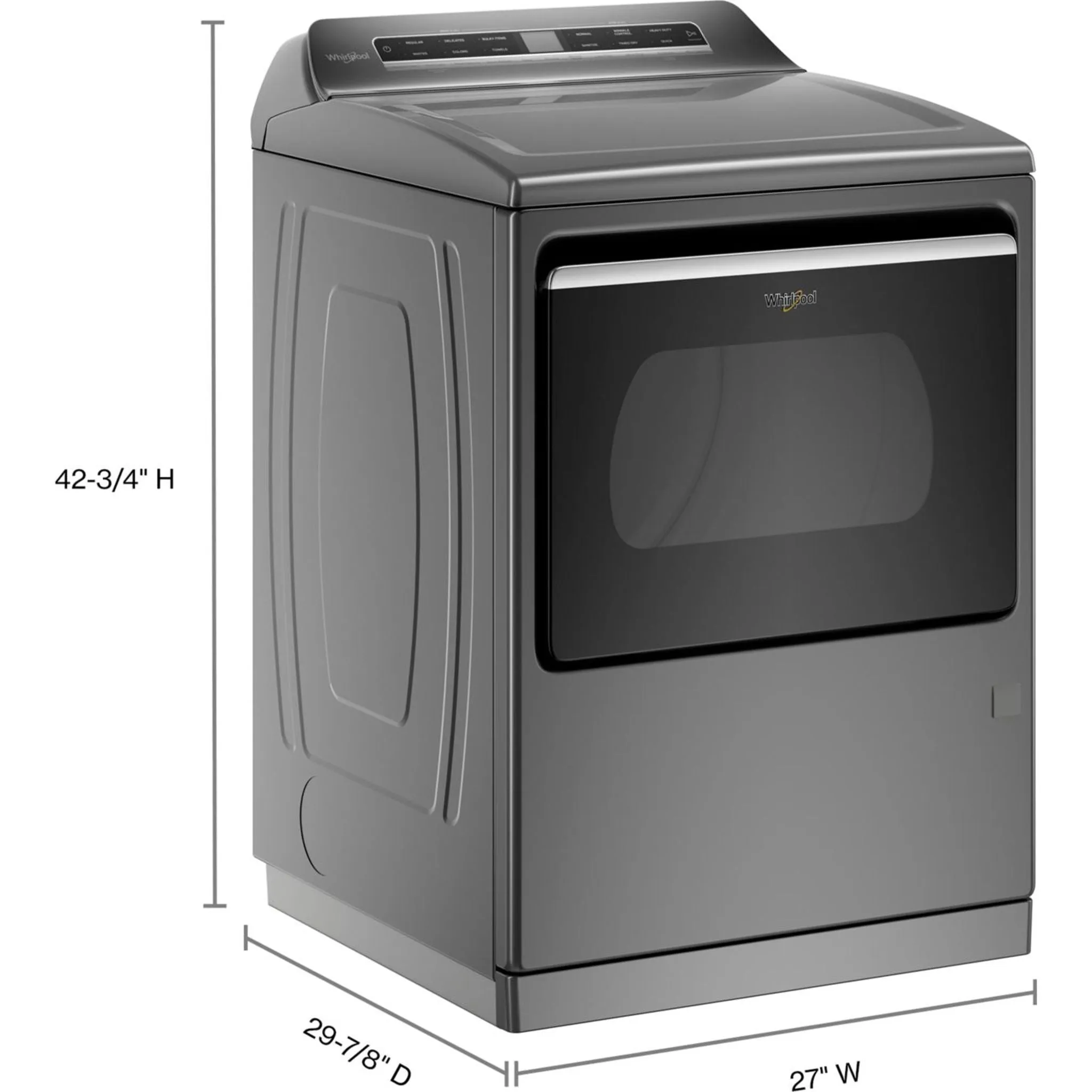 Whirlpool Gas Dryer (WGD7120HC) - Chrome Shadow