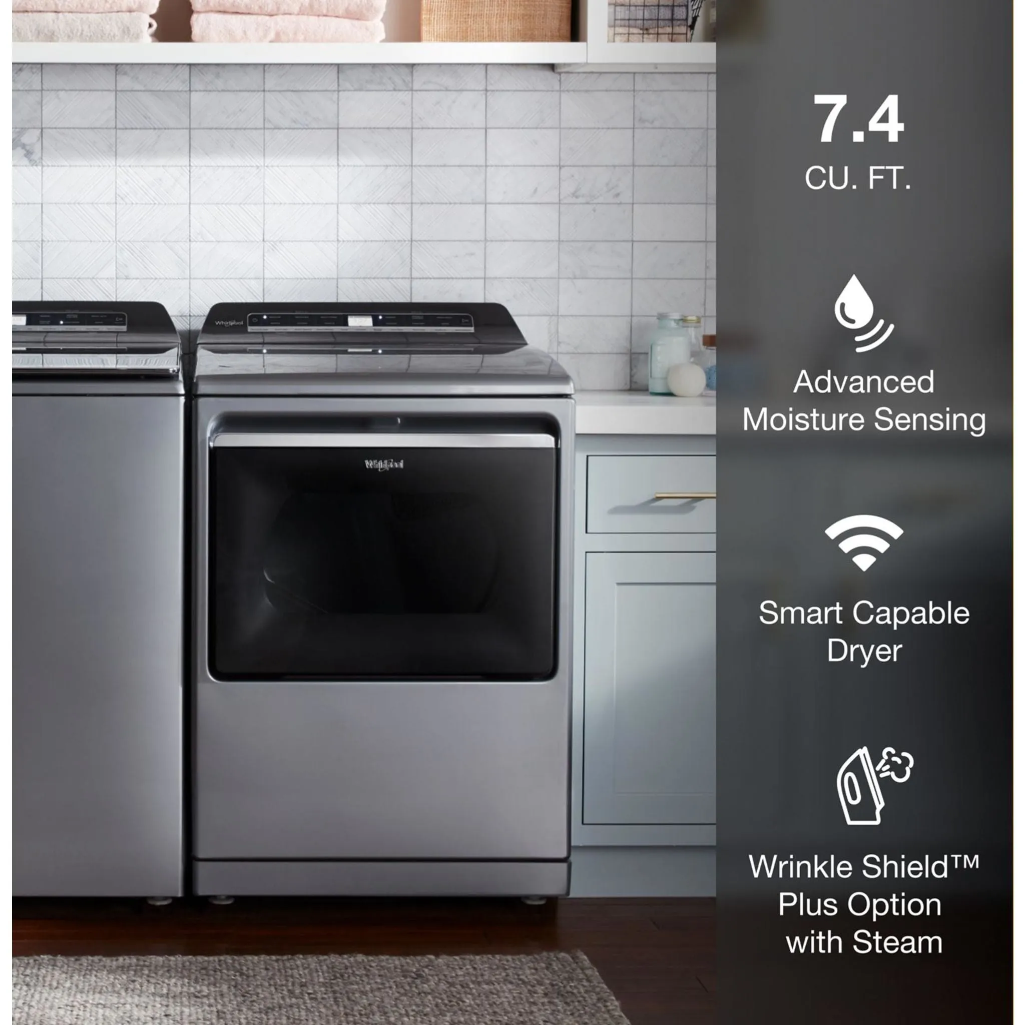 Whirlpool Gas Dryer (WGD7120HC) - Chrome Shadow
