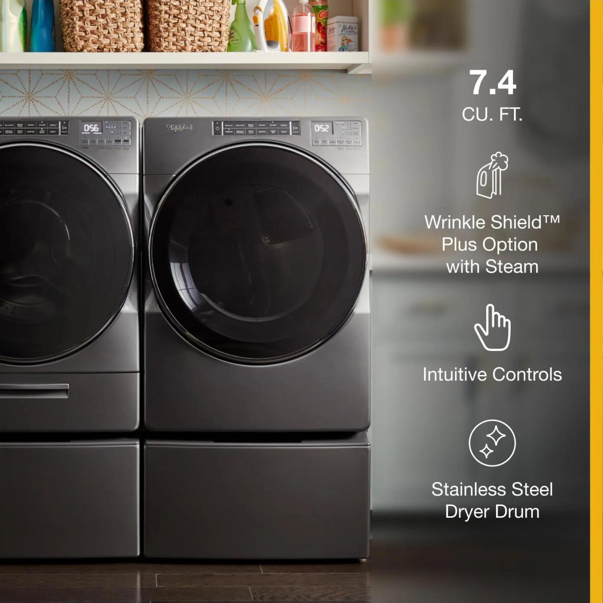 Whirlpool Gas Dryer (WGD8620HC) - Chrome Shadow