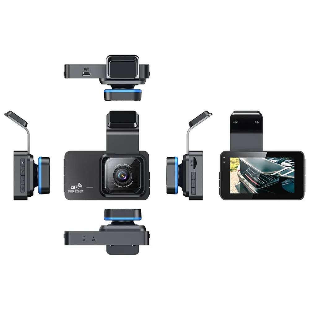 WIFI Dash Cam 3 inch IPS Screen Front Rear Dual Dash Camera 120