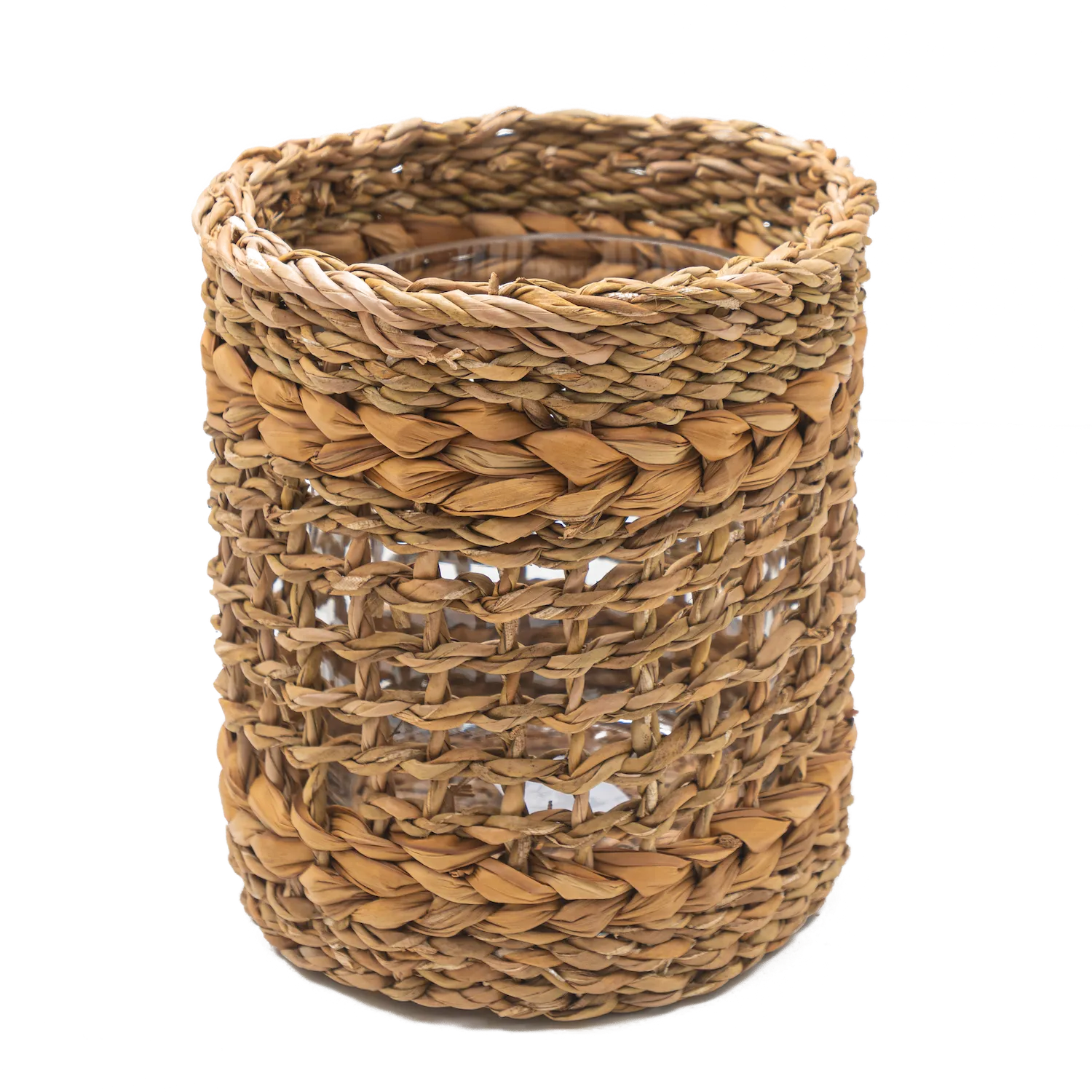 Woven Vase with Glass Insert