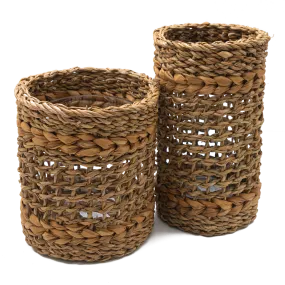 Woven Vase with Glass Insert